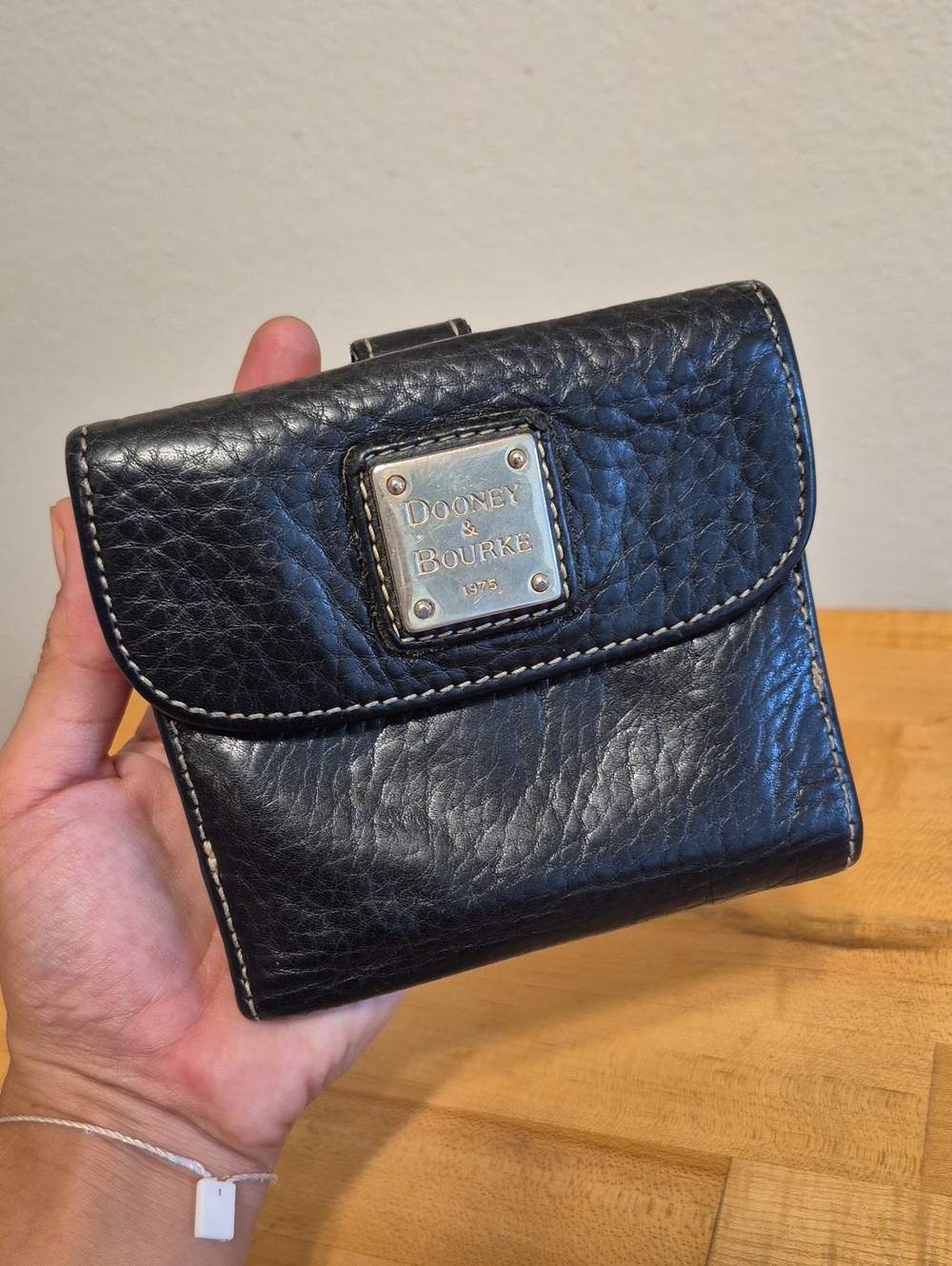 Dooney & Bourke 1975 Black Soft Leather Wallet Single Fold & Pouch